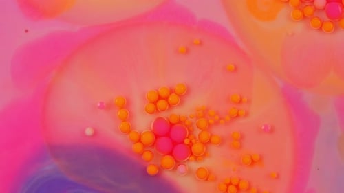 Abstract Close Up of Pink and Orange Bubbles