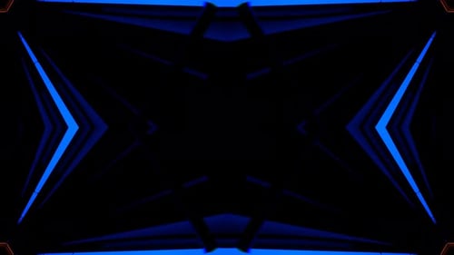 Blue And Orange Abstract Neon Geometric Kaleidoscope Background Vj Loop in 4K