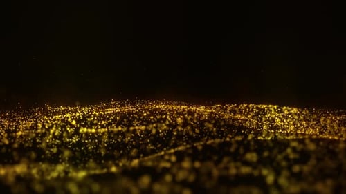 Golden Particles Wave Flowing 01607