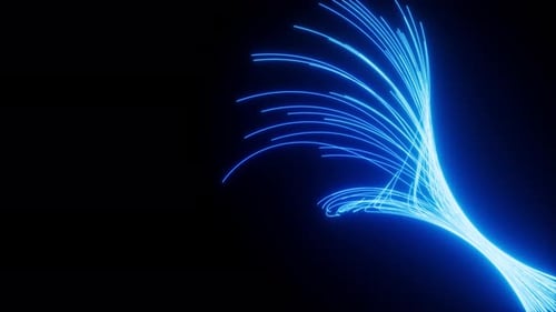 Abstract glowing particles trail, magic glow energy motion particles, 3d rendering.