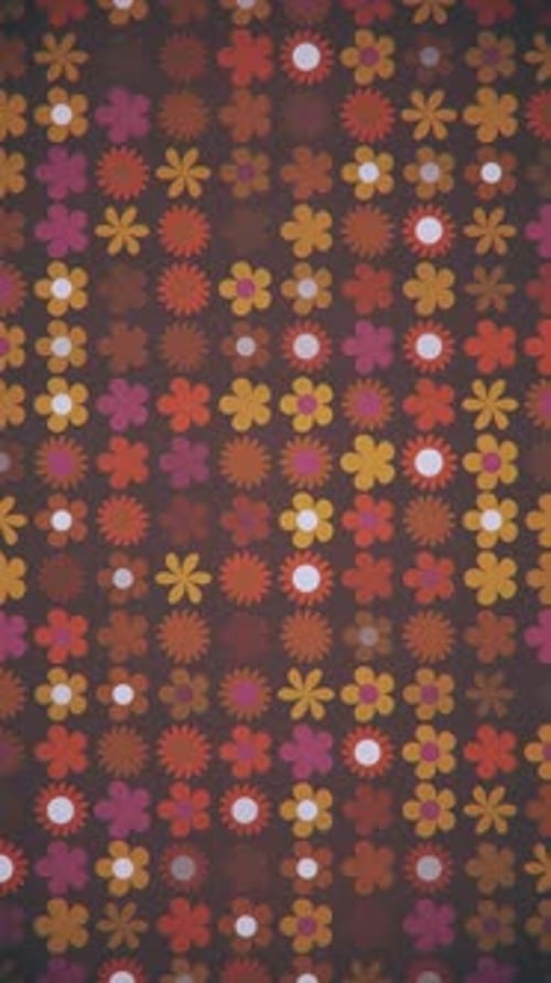 Animated Retro Floral Pattern Background