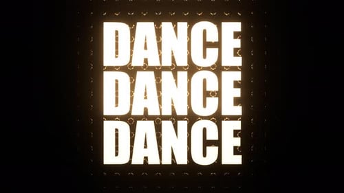 Light Yellow Dance Text On Blinking Led Panel Background Vj Loop In 4K