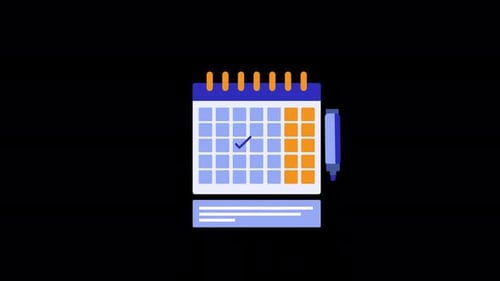 Animated Flat Design Calendar Marking Task Completion