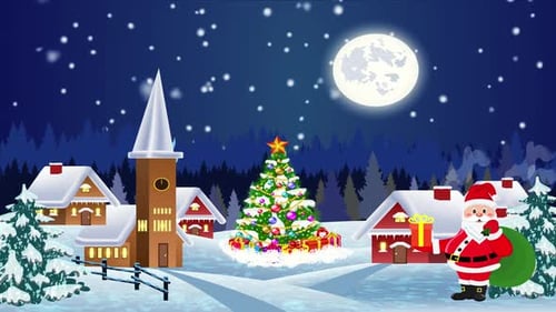 Weihnachtsdorf-Winterhintergrund
