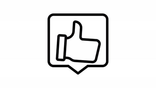Flat Design Thumbs Up Icon Animation for Social Media