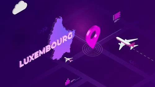 Luxembourg Isometric Map Travel Animation