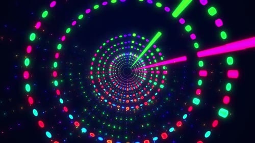 Túnel ecualizador de música. Ecualizador Circle Music, Music Spectrum, música digital, fondo de audio