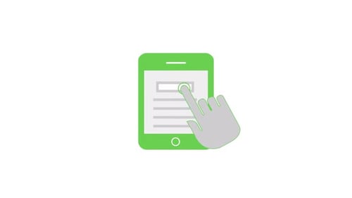 Animated Hand Tapping Scrolling Smartphone Screen