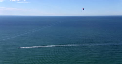 Parasailing, Aerial Drone, Ocean Beach Tampa Florida