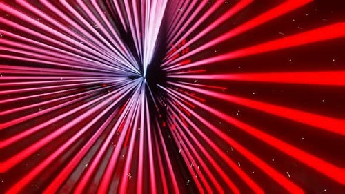 Red And White Neon Glowing Sci-Fi Triangular Dimension Background Vj Loop In HD
