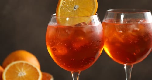 Aperol Spritz Refreshing Orange Cocktail Drink with Ice