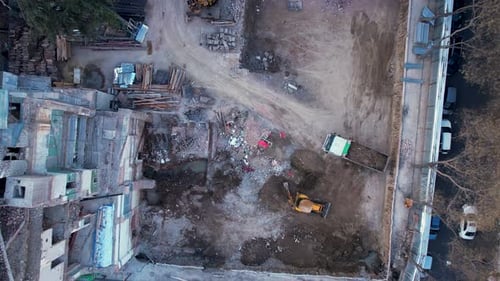 Excavator Digs The Ground