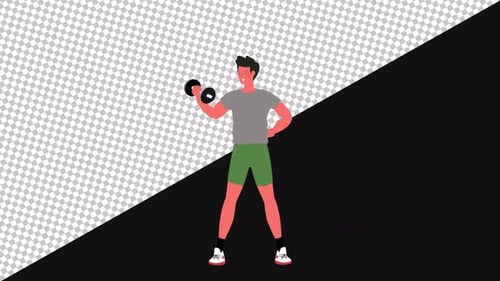 Animated Boy Fitness | Alpha Channel