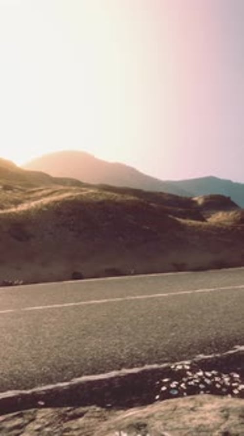 Foggy Winding Road Along California Coast