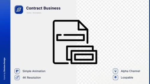 Animation Contract Business Icon