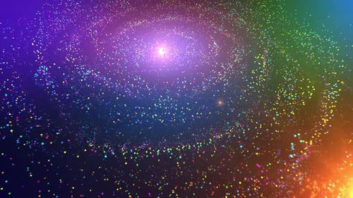 Abstract Colorful Swirling Particle Nebula Background