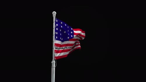 Seamless Looping American Flag Waving on Pole