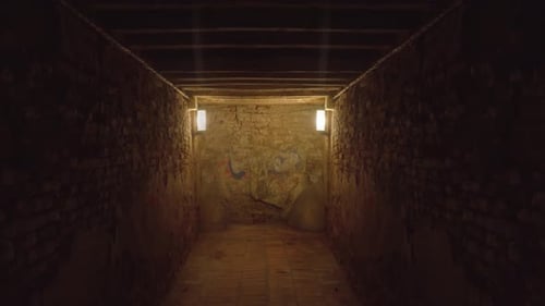 Tunnel with Brick Walls