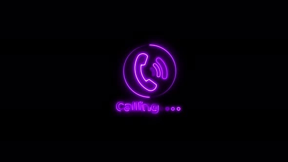 Call icon. call icon animation. glowing technology neon line call icon ...