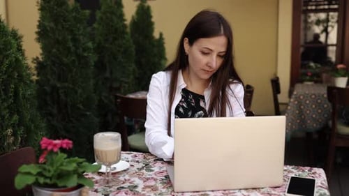 Freelance Online Positive Student Laptop Computer