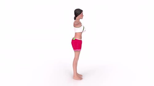 3D Profile Model of a Woman in Casual Attire