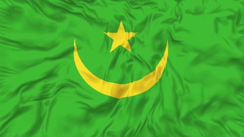 Realistic Waving Flag of Mauritania Animation