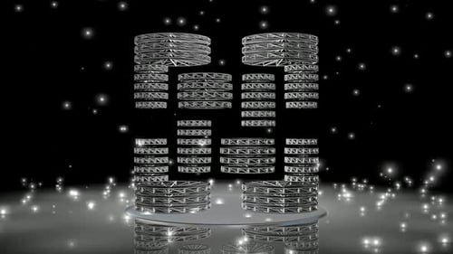 Animated Geometric Metallic Structure Building and Disassembly Loop