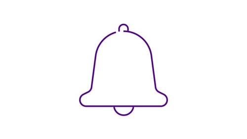 Animated Notification Bell Icon Line Drawing