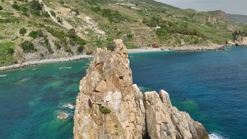 Unspoiled Shores Model's Walk on a Wild Beach in