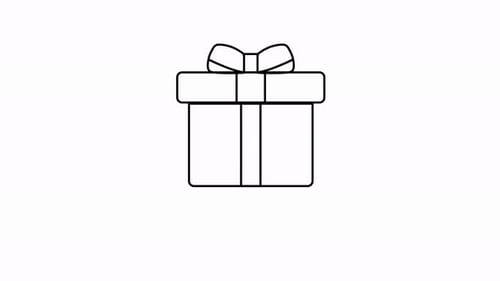 skizzieren Sie eine Weihnachtsgeschenkbox, ein Animationsvideo mit bewegter Grafik, Illustration und einem Designvideo