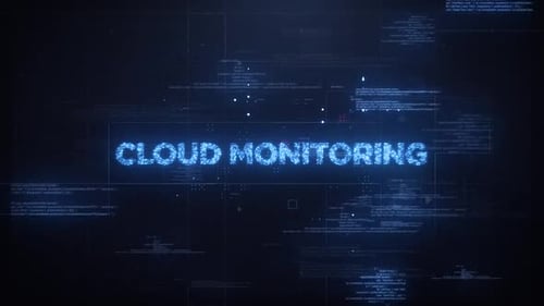 Cloud Monitoring Word On Dynamic Technology Background