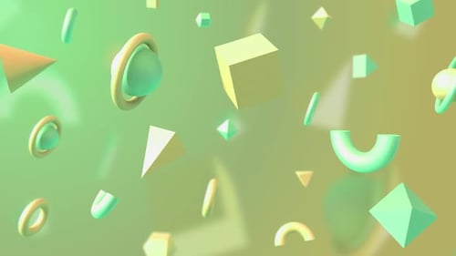 Modern Abstract 3D Geometric Shapes Floating Background Animation