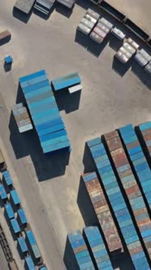 Cargo Container Terminal with Railway