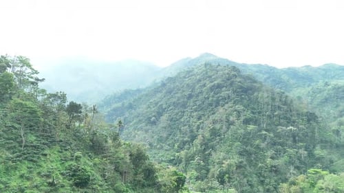 Aerial view of green mountain landscape