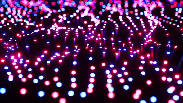 Multicolored LEDs moving in waves. Infinitely looped animation ...