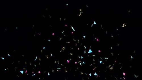 Colorful Flat Design Confetti Drop Animation