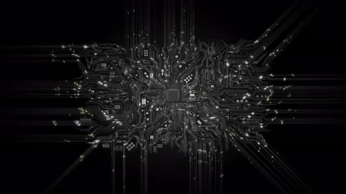 Digital Technology Background Computer Processors CPU Motherboard Digital Chip