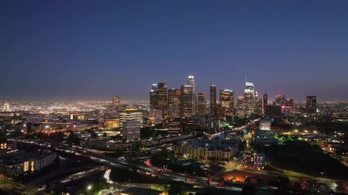 Los Angeles Night Timelapse LA Downtown Night Motion Los Angeles City Lights LA Skyline with City
