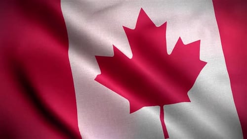 Waving Canadian Flag with Dynamic Light Effects