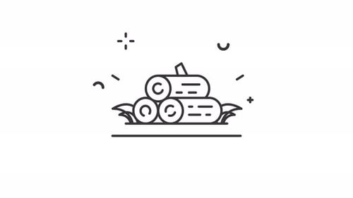 firewood animated icon illustration motion graphic video design