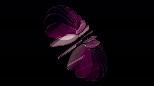 3d abstract glass loop animation in magenta purple color with reflective lighting