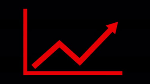 Stylized Upward Trend Line Graph, A stylized line graph with a zigzag pattern