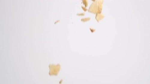 Falling Sliced Food on White Background