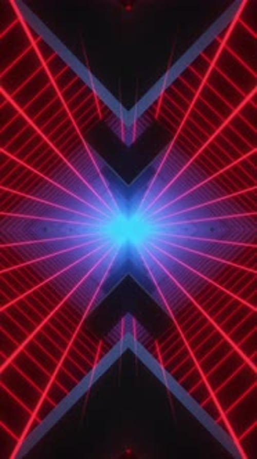 Neon Grid Tunnel 06