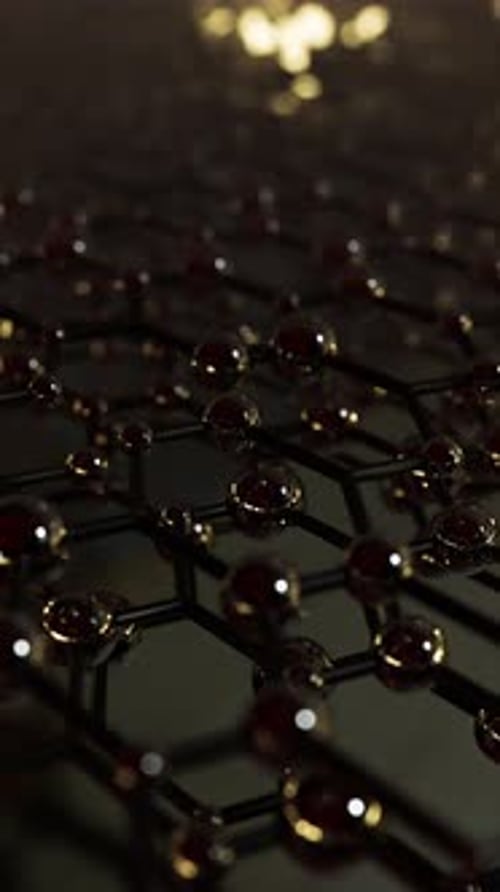 Abstract Golden Molecular Structure Loop Background