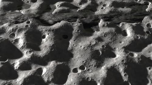 Cinematic Moonscape with Flowing Dark Liquid Motion