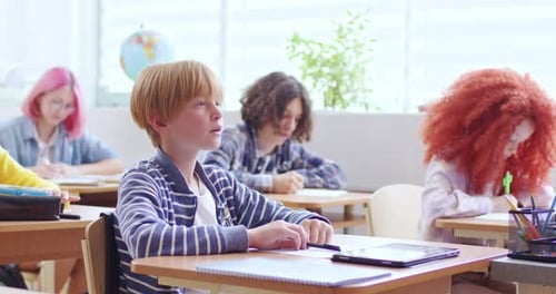 Students Learning in Classroom During School Lesson