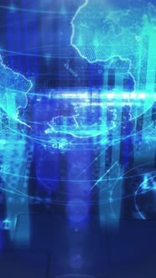 Futuristic Digital Global Network Data Communication HUD Background