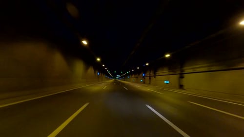 Timelapse - Driving an empty highway at night during lockdown in Greece