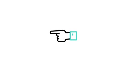 Animated Outline Hand Pointing Flat Design Icon